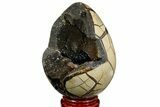 Septarian Dragon Egg Geode - Black Crystals #157300-2
